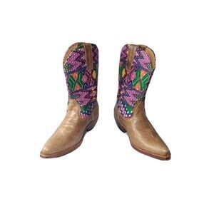Handcrafted Kilim & Leather Boots Woven South Western Women's Size 41 | US 10